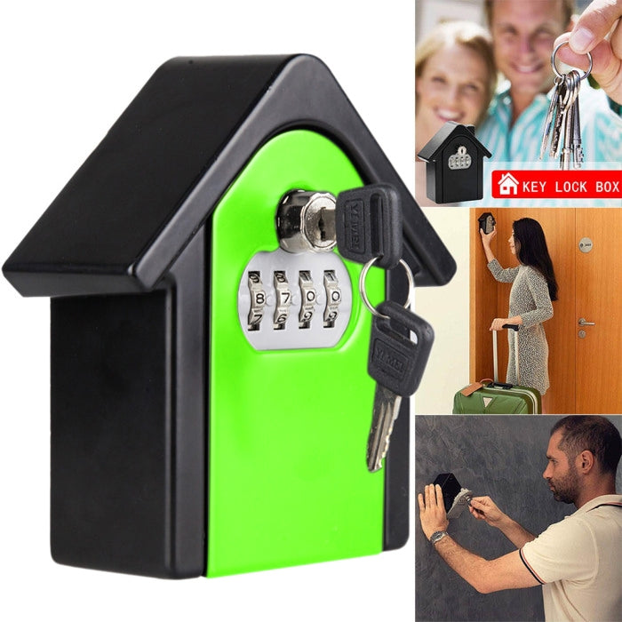 Hut Shape Password Lock Storage Box Security Box Wall Cabinet Safety Box, with 1 Key — view 13