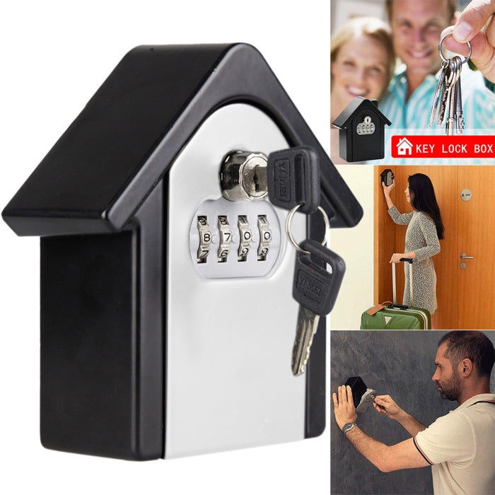 Hut Shape Password Lock Storage Box Security Box Wall Cabinet Safety Box, with 1 Key — view 14