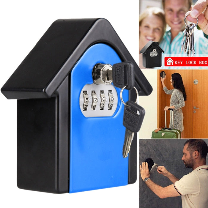 Hut Shape Password Lock Storage Box Security Box Wall Cabinet Safety Box, with 1 Key — view 15