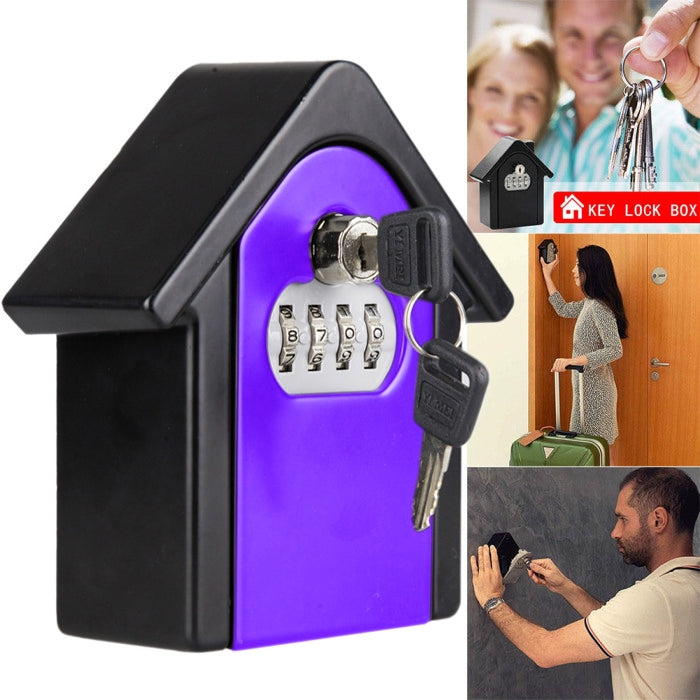 Hut Shape Password Lock Storage Box Security Box Wall Cabinet Safety Box, with 1 Key — view 16