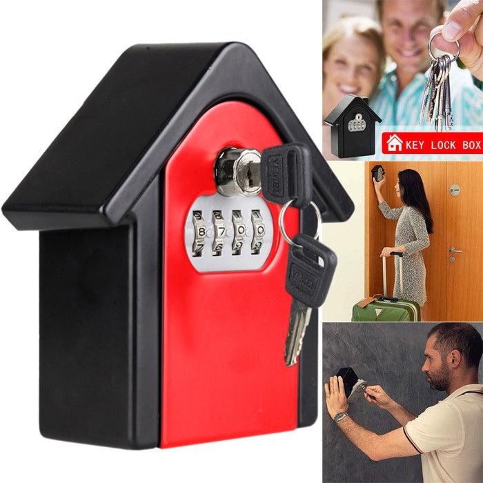 Hut Shape Password Lock Storage Box Security Box Wall Cabinet Safety Box, with 1 Key — view 17