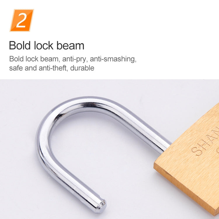 Copper Padlock Small Lock, Style: Long Lock Beam, 40mm Not Open, Long, 40mm Not Open