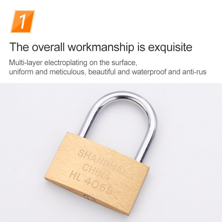 Copper Padlock Small Lock, Style: Long Lock Beam, 60mm Not Open, Long, 60mm Not Open
