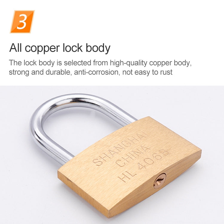 Copper Padlock Small Lock, Style: Long Lock Beam, 60mm Open, Long, 60mm Open