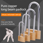 Copper Padlock Small Lock, Style: Long Lock Beam, 60mm Open, Long, 60mm Open