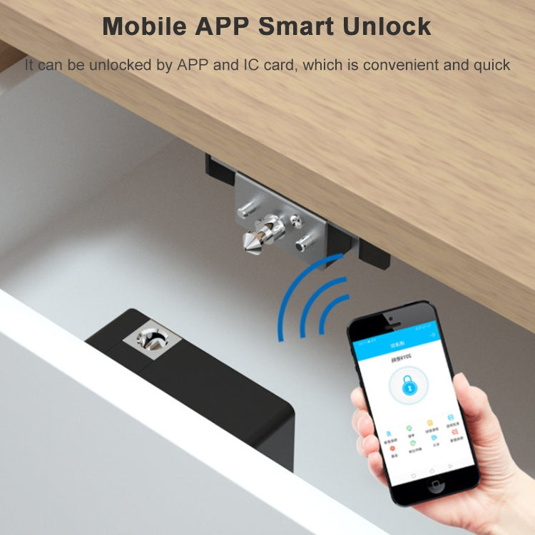 T8+ Non-opening Drawer Lock APP + IC Card Invisible Universal Cabinet Lock