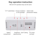 TS-S69-R Multifunctional LED Alarm Clock Battery / Plug-in Charging Dual-purpose Make-up Mirror Clock