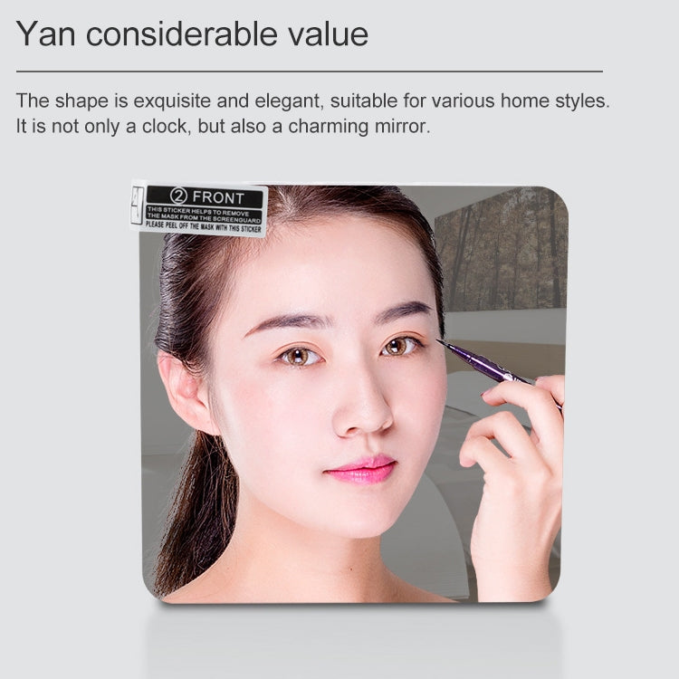 TS-S69-R Multifunctional LED Alarm Clock Battery / Plug-in Charging Dual-purpose Make-up Mirror Clock