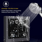 TS-WP10-W Waterproof Bathroom Wall Clock Timer Household Thermometer Hygrometer