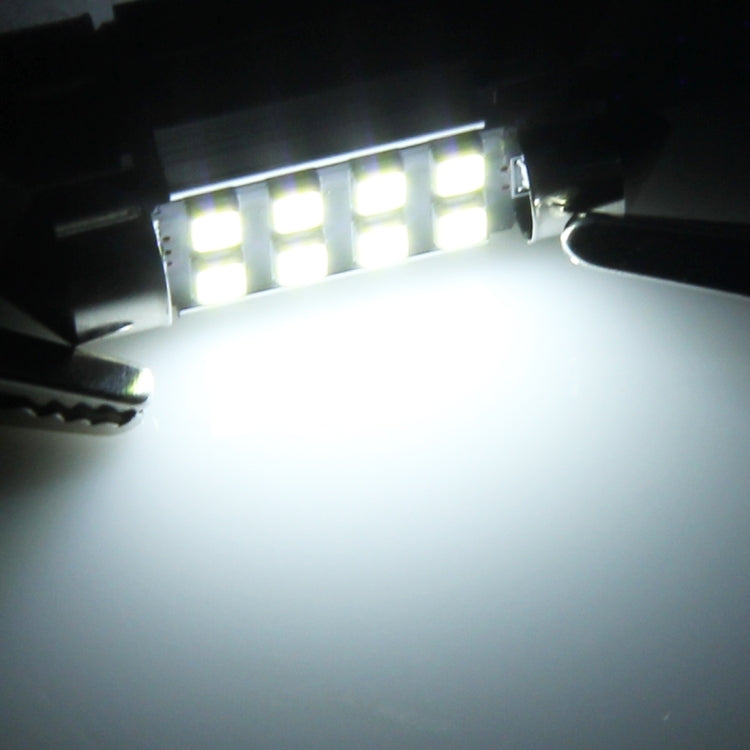 2 PCS 41mm Festoon 3W 300LM White Light 8 LED 3528 SMD Canbus Error-Free Car Reading Lamps, DC 12
