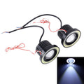 DC 12V 10W 900LM 6500K Car Angel Eyes Fog Lamp Foglight(White Light + White Light), 3.0 inch