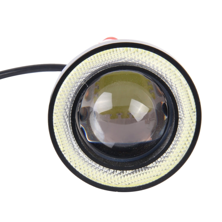 DC 12V 10W 900LM 6500K Car Angel Eyes Fog Lamp Foglight(White Light + White Light), 3.0 inch