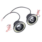 DC 12V 10W 900LM 7000K Car Angel Eyes Fog Lamp Foglight(White Light + White Light), 3.5 inch