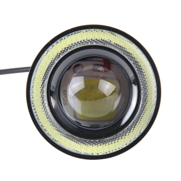 DC 12V 10W 900LM 7000K Car Angel Eyes Fog Lamp Foglight(White Light + White Light), 3.5 inch