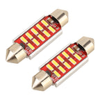 2 PCS DC 12V 2W 41MM 4014 Bicuspid Port No Decoding Car Dome Lamp LED Reading Light with 10 LED Lights