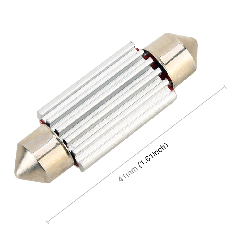 2 PCS DC 12V 2W 41MM 4014 Bicuspid Port No Decoding Car Dome Lamp LED Reading Light with 10 LED Lights