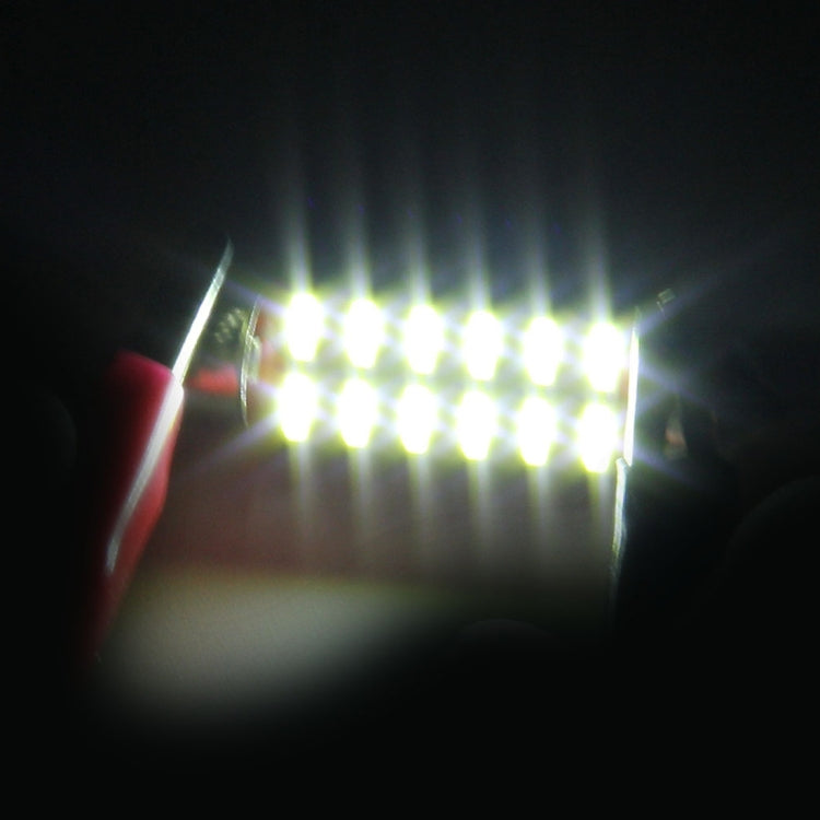2 PCS DC 12V 2W 41MM 4014 Bicuspid Port No Decoding Car Dome Lamp LED Reading Light with 10 LED Lights