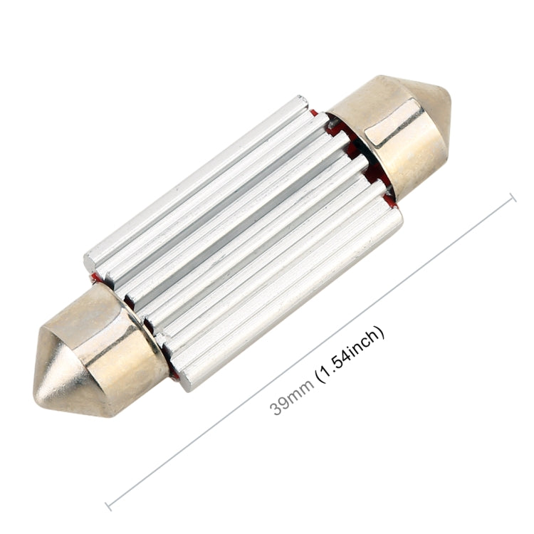 2 PCS DC 12V 2W 39MM 4014 Bicuspid Port No Decoding Car Dome Lamp LED Reading Light with 10 LED Lights