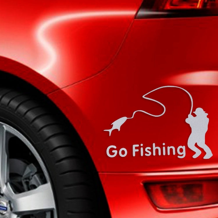 Go Fishing Styling Reflective Car Sticker, Size: 14cm x 9.5cm