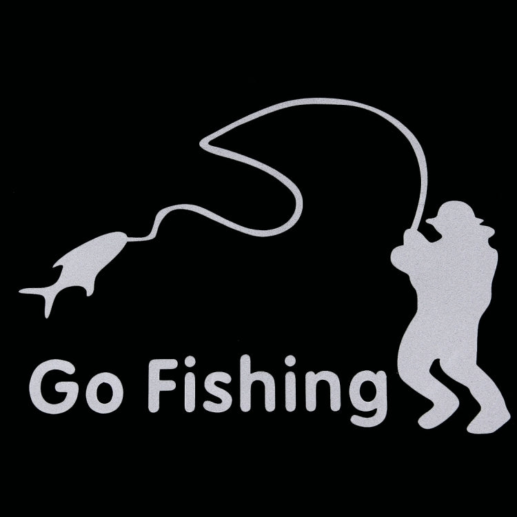 Go Fishing Styling Reflective Car Sticker, Size: 14cm x 9.5cm
