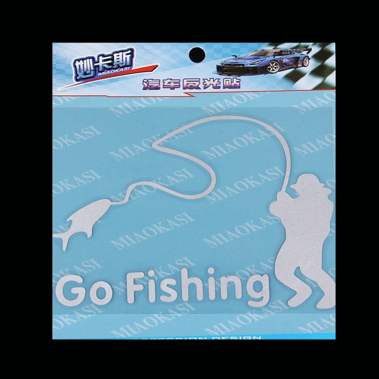 Go Fishing Styling Reflective Car Sticker, Size: 14cm x 9.5cm