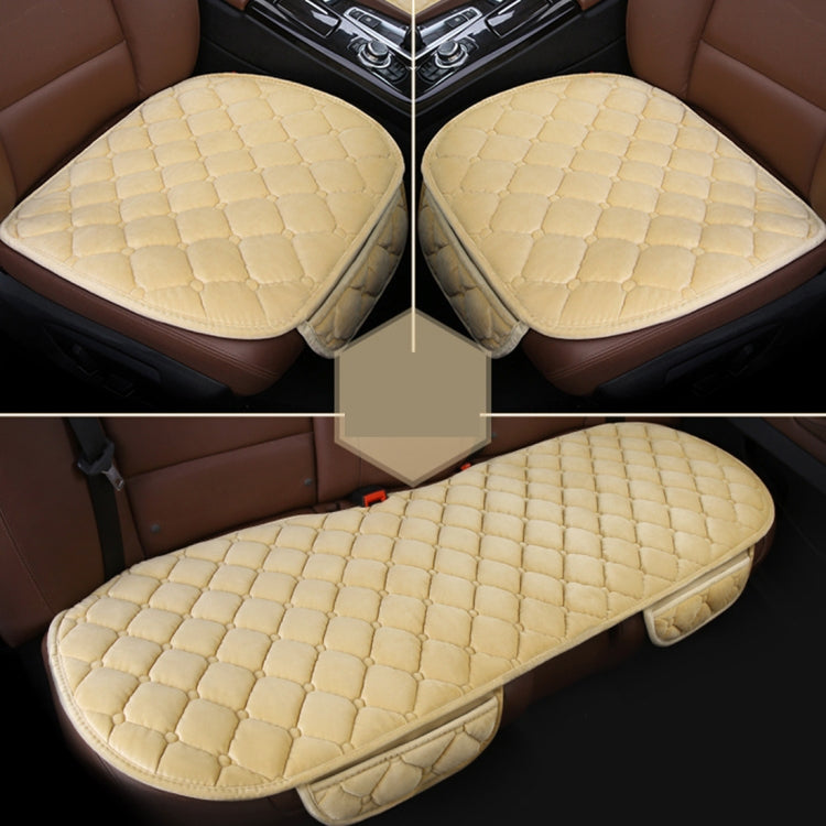3 PCS / Set Luxurious Warm Car Seat Cover Cushion Universal Front Back Seat Covers Car Non-slip Chair Pad Warm Car Mats No Back Plush Cushion — view 9