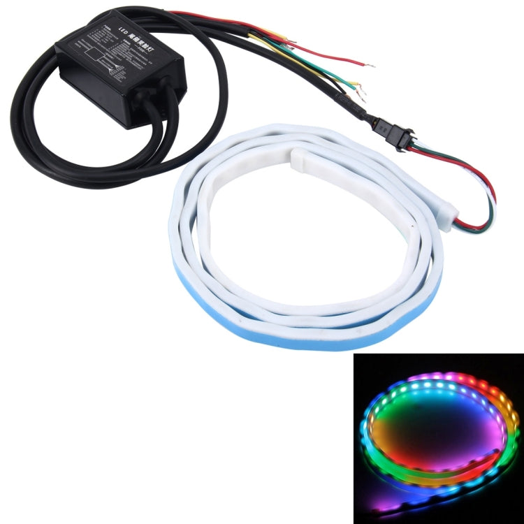 1.5m Car Auto Waterproof Universal Rear Colorful Flowing Light Tail Box Lights Red Light Brake Light Yellow Light Turn Signal Light LED Lamp Strip Tail Decoration, DC 9-36V