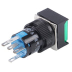 Car DIY Square Button Push Switch with LED Indicator, DC 24V — Green