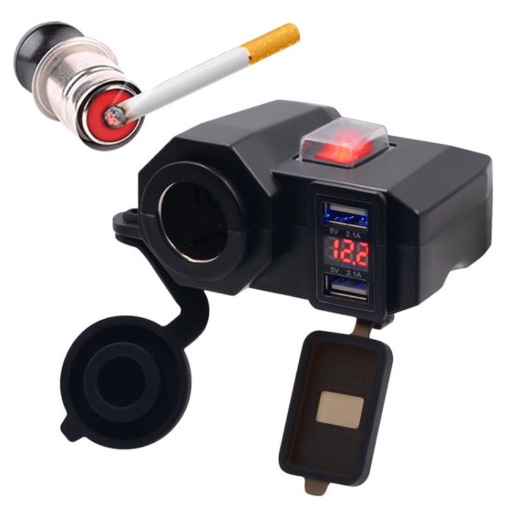 WUPP Multi-function WUPP 4 Motorcycle USB Charger Cigarette Lighter, with Blue Light