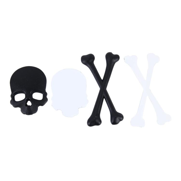 Skull And Cross Bone Shape Shining Metal Car Universal Sticker