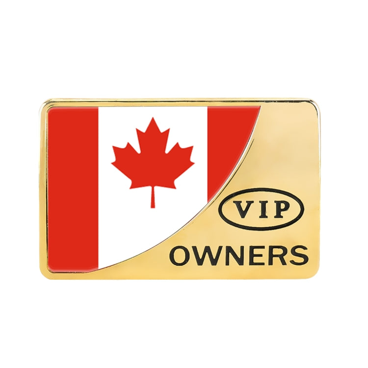 Universal Car Canada Flag Rectangle Shape VIP Metal Decorative Sticker