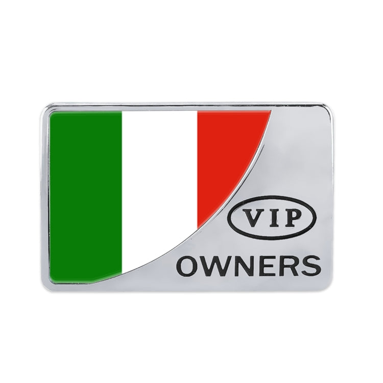 Universal Car Italy Flag Rectangle Shape VIP Metal Decorative Sticker