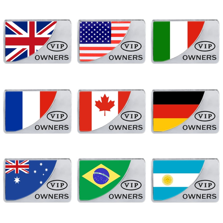 Universal Car UK Flag Rectangle Shape VIP Metal Decorative Sticker