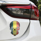 Universal Car Mali Flag Skull Shape Metal Decorative Sticker