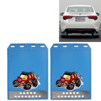 2 PCS WS-003 Premium Heavy Duty Molded Splash Mud Flaps Auto Front and Rear Guards, Small Size, Random Pattern Delivery