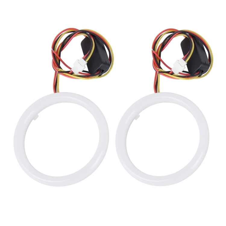 2 PCS 3inch 6W White Light + Yellow Light Car Angel Eyes Light, DC 12V Cable Length: 50cm