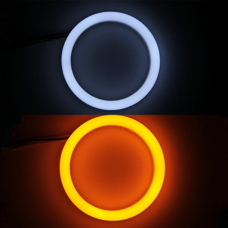2 PCS 3inch 6W White Light + Yellow Light Car Angel Eyes Light, DC 12V Cable Length: 50cm