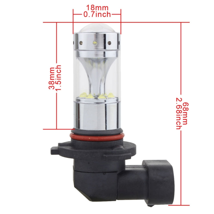 2 PCS 9006 60W 1200 LM 6000K Car Fog Lights with 12 CREE XB-D LED Lamps, DC 12V