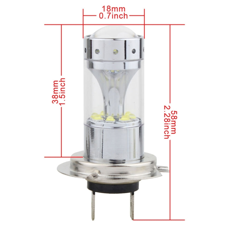 2 PCS H7 60W 1200 LM 6000K Car Fog Lights with 12 CREE XB-D LED Lamps, DC 12V