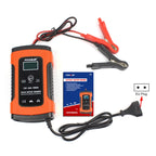 FOXSUR 12V 6A Intelligent Universal Battery Charger for Car Motorcycle, Length: 55cm, EU Plug