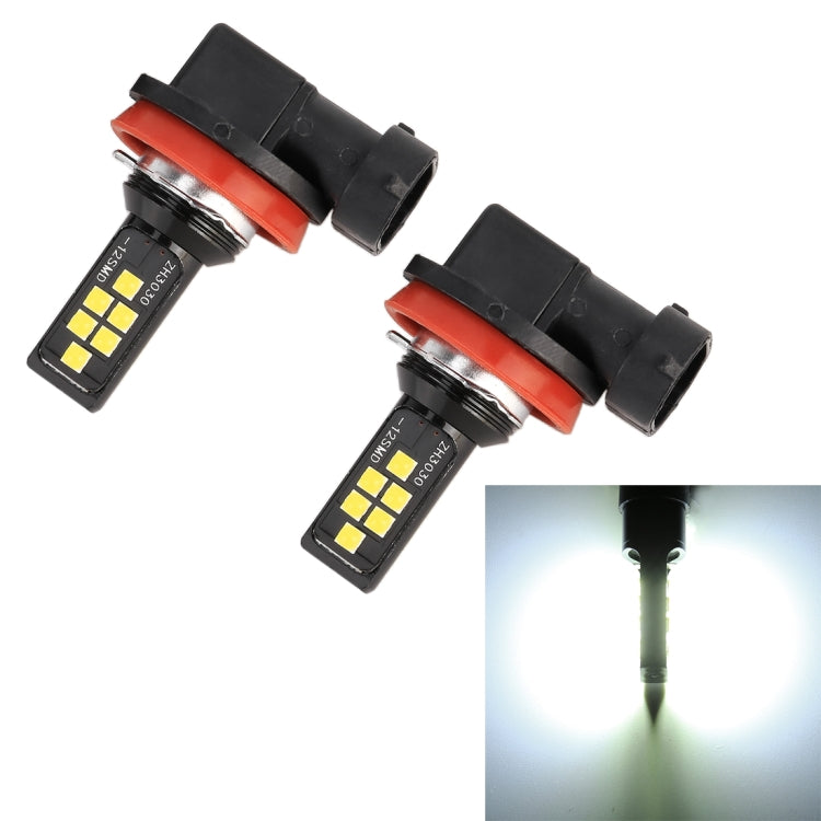 2 PCS H11 DC9-16V / 3.5W / 6000K / 320LM Car Auto Fog Light 12LEDs SMD-ZH3030 Lamps, with Constant Current
