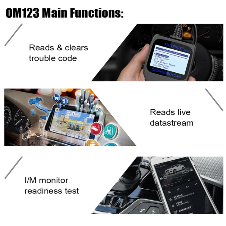 AUTOPHIX OM123 Car Portable OBD2 Scanner Car Diagnostic Tool OBD 2 Automotive Scanner EOBD Code Reader