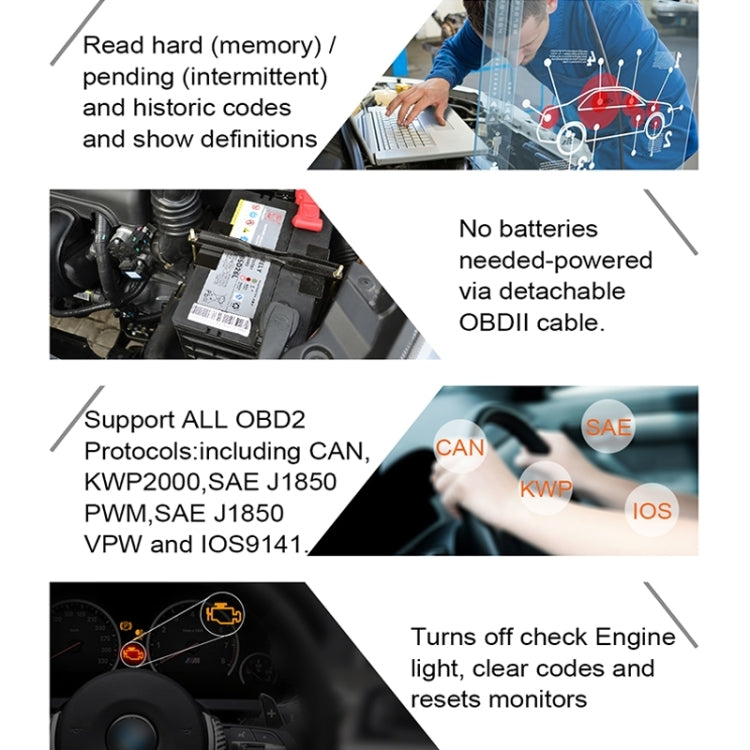 AUTOPHIX OM123 Car Portable OBD2 Scanner Car Diagnostic Tool OBD 2 Automotive Scanner EOBD Code Reader
