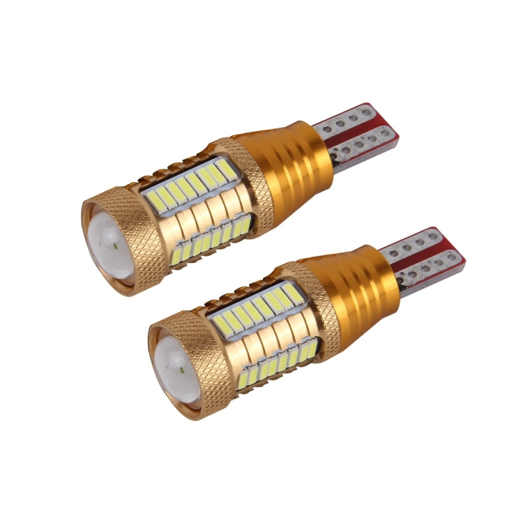 2 PCS T15-4014-32SMD + 1CREE 5W 650LM White Light LED Decode Car Clearance Lights Lamp, DC12V（Gold）