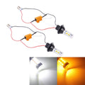 2 PCS 1156/BA15S/BAU15S 10W 1000LM 6000K White + Yellow Light DRL&Turn Light with 20 SMD-5730-LED Lamps，DC 12-24V