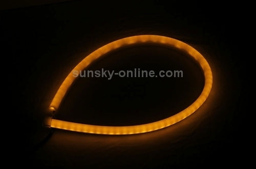 2 PCS 12V Car Daytime Running Lights Soft Article Lamp, White + Yellow Light, Length: 85cm
