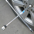 Compact Universal Tire Iron Lug Wrench with 17mm 19mm 21mm 23mm Socket Adapters