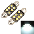 2 PCS 36mm DC12V / 1.5W / 6000K / 110LM 6LEDs SMD-3030 Car Reading Lamp Dome Light, with Decoder