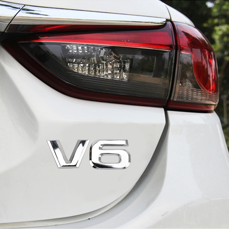 Car Metal Body Decorative Sticker, V6 Shape