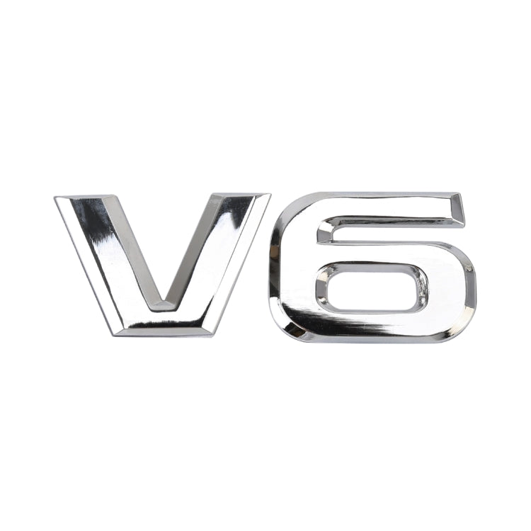 Car Metal Body Decorative Sticker, V6 Shape